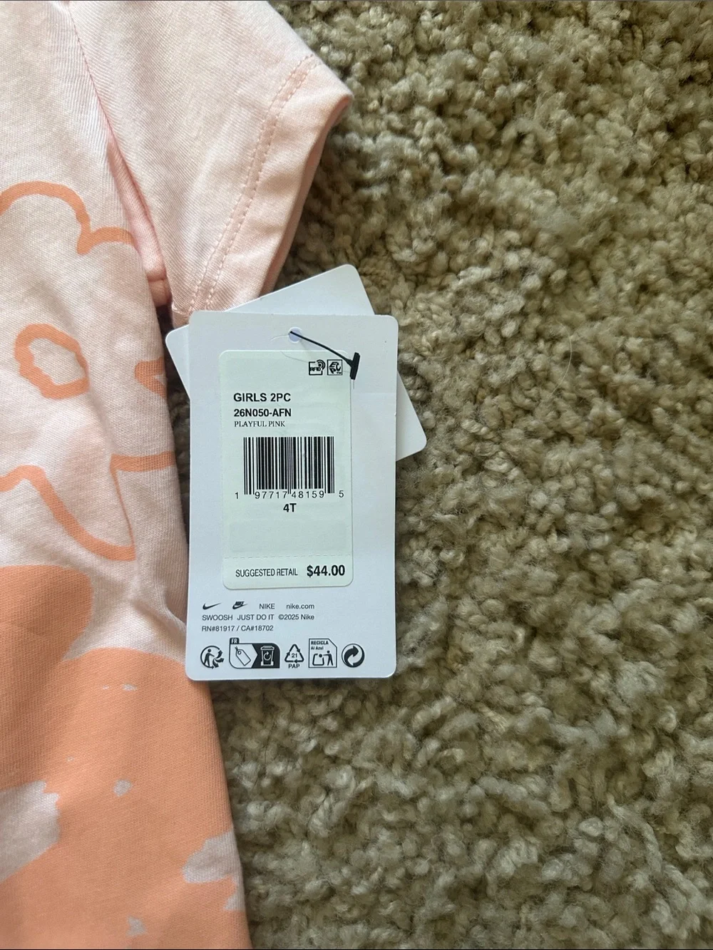 NWT Nike Playful Pink Shirt (4T)